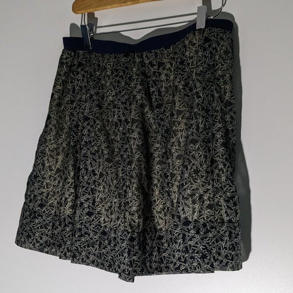 rag & bone Dresses & Skirts - Rag & Bone Pleated Dagger Print Patterned Silk Skirt Navy Blue Beige Size 8